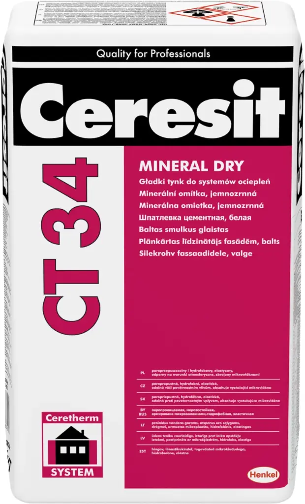 Ceresit CT34 rough mineral render WHITE - 25kg