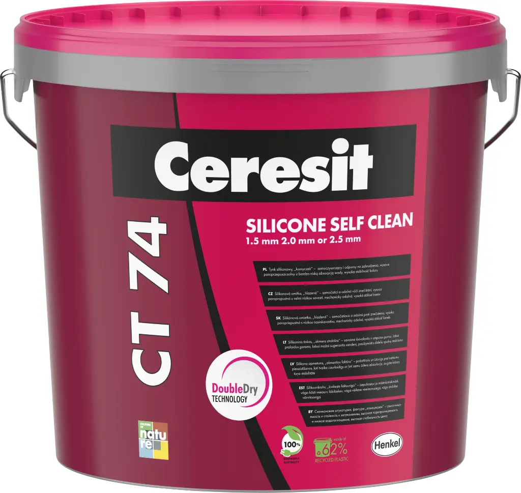 Ceresit CT74 silicone render - TRANSPARENT base - DOT 1.5mm - 25kg