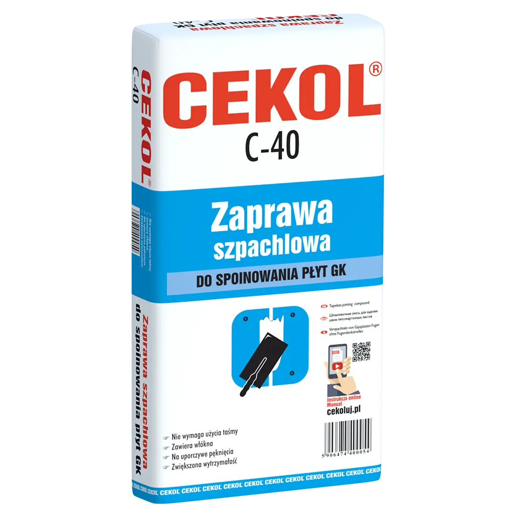 Cekol C-40 Special patching mortar for pointing of plasterboards - 5kg