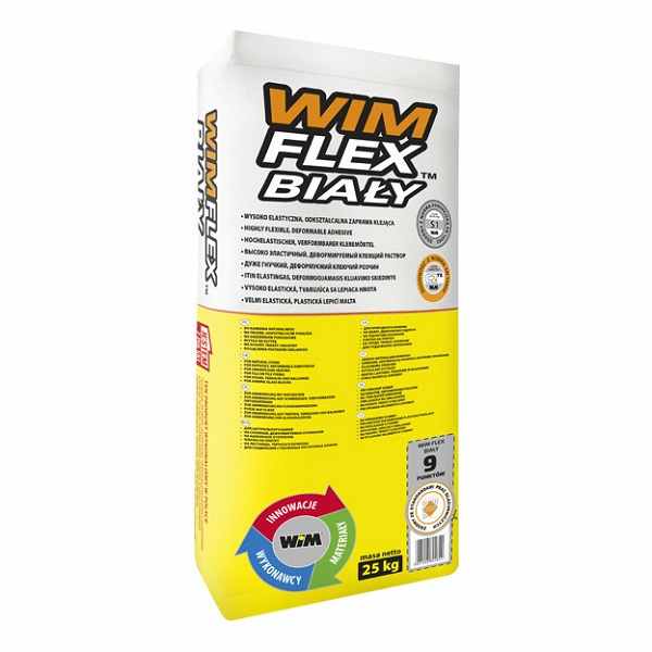 WIM FLEX WHITE highly flexible tile adhesive - 25kg