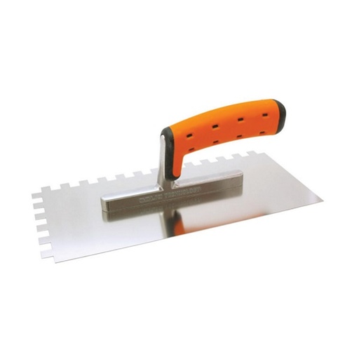 [113054] Stainless steel trowel, tooth 10mm - Solid 6004 - 130x270mm