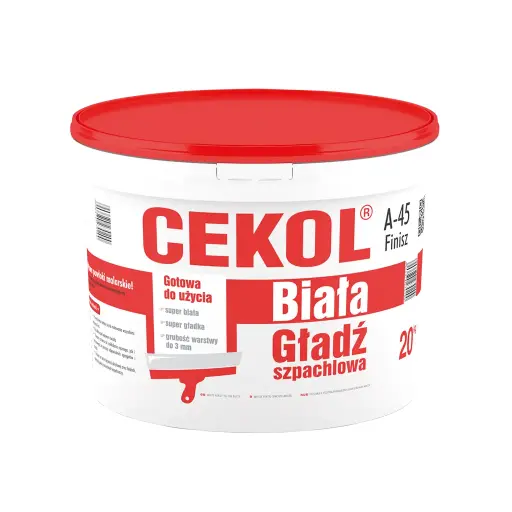 [100683] Cekol A-45 Finisz ready-to-use white plaster compound - 8kg